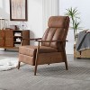Coffee Wood Frame Armchair, Modern Accent Chair Lounge Chair for Living Room - 3 of 4