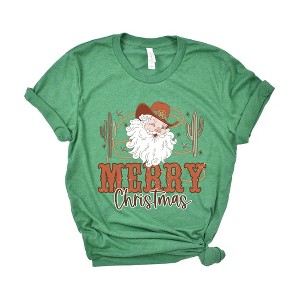 Simply Sage Market Women's Cactus Western Santa Short Sleeve Graphic Tee - 1 of 3
