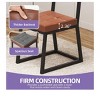 DWVO Dining Chairs Set of 4 with Faux Leather Cushion ,Modern Dining Room Chair with Metal Leg for Kitchen, Living Room Brown - 4 of 4