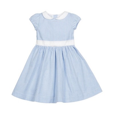 Hope & Henry Girls' Short Sleeve Seersucker Dress With Peter Pan Collar,  Toddler, 3 : Target