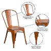 Emma and Oliver Commercial Grade Distressed Colorful Metal Indoor-Outdoor Stackable Chair - 3 of 4