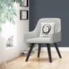 Gray Striped Ornate Letter Script By Abc 16 X 16 Decorative Throw Pillow by Trademark Fine Art - 3 of 4