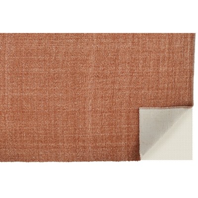 Orange 5' x 8' Flat Woven Chenille Area Rug