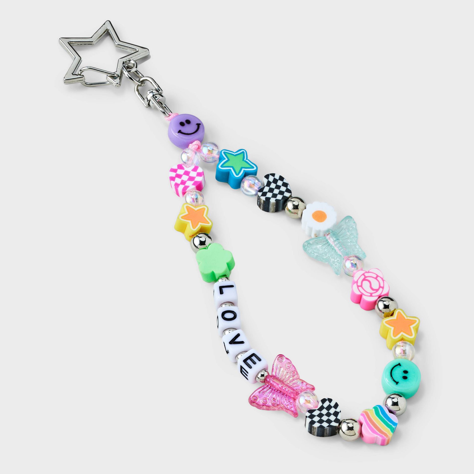 Girls' Friendship Bag Charm - art class™: Solid Pattern Keychain, Lobster Claw Clasp, Polyester & Zinc Alloy, 6.5" Length