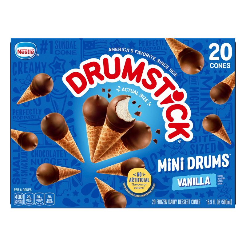 Nestle Drumstick Mini Drums Frozen Sundae Cones Vanilla - 20ct, 3 of 17