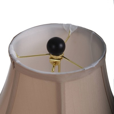 Bronze Wood Finish Taupe Fabric Shade Lamp Trio Set
