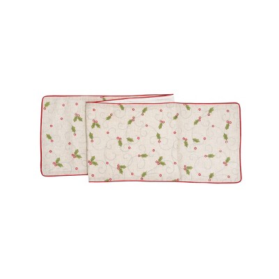 C&F Home 14" x 68" Holly Embroidered Table Runner