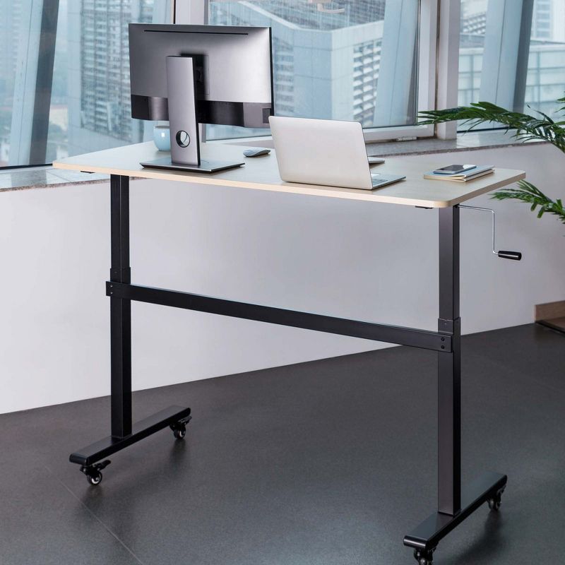 Tranzendesk Standing Desk – 55" Manual Height Adjustable Workstation – Maple – Stand Steady, 4 of 13