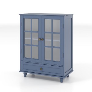 Lyngins Wood Sideboard Buffet Cabinets with Glass Doors,Drawers,Coffee Bar Cabinets,Credenzas for Kitchen,Entryway - 1 of 4