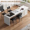 Bar Stools Set of 2, Wooden Barstools with Back & Footrest & Thick Cushion, Counter Height Bar Stools for Kitchen Island - 3 of 4