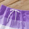 PATPAT Family Matching Color-block Swim Trunks Shorts One-shoulder Side Knot One-Piece Swimsuit (Quick-Dry) - 3 of 4