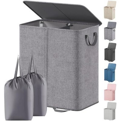 Generic Double Laundry Hamper with Lid and Removable Laundry Bags