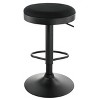 Elama 2 Piece Backless Adjustable Fabric Bar Stool in Black with Black Base - 4 of 4