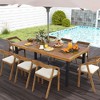 Tangkula 8-Person Dining Table 79" w/ 1.9" Umbrella Hole Acacia Wood Adjustable Foot Pads - 2 of 4