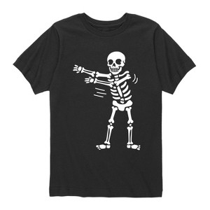 Boys' - Instant Message - Dancing Halloween Skeleton Short Sleeve Graphic T-Shirt - 1 of 4