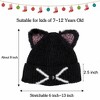 FAAYFIAN Sequin Cat Ear Knitted Beanie Hat for Kids Age 7-12 Winter Knit Skull Cap Winter Hat Outdoor Ear Warmer - 4 of 4