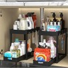 Under Sink Organizer, 2 Tier Bathroom Cabinet Organizer with Sliding Basket, Multi-Purpose Under Sink Organizers and Storage for Bathroom Kitchen - 2 of 4