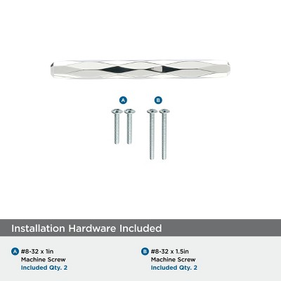 Polished Nickel Modern Bar Cabinet Pull with Mounting Hardware