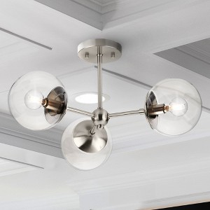 Urban Ambiance Luxury Minimalist Indoor Ceiling Light,  10-5/8''H x 22"W x 22''D,  Brushed Nickel Finish, UHP4444 - 1 of 4