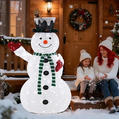 MyDepot Lighted Snowman Christmas Decoration - 5ft Outdoor LED Snowman with 200 Lights, Hat & Scarf for Yard & Porch