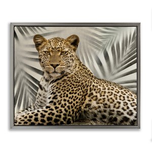 Stupell Industries Leopard with Palm Fronds, 31" x 25" - 1 of 4