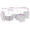 vidaXL 7 Piece Patio Sofa Set with Cushions Gray Poly Rattan - without storage - 4 of 4