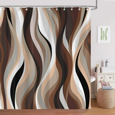 LunaLulinlk Brown Abstract Shower Curtain