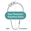 LiBa 12-Pack Rustproof Shower Curtain Hooks, Stainless Steel Nickel Chrome Plated Rings for Bathroom Curtains - 4 of 4