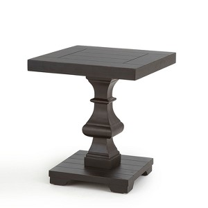 Dory Square End Table Black - Steve Silver Co.: Solid Wood Frame, Pedestal Base, Adult Assembly - 1 of 3