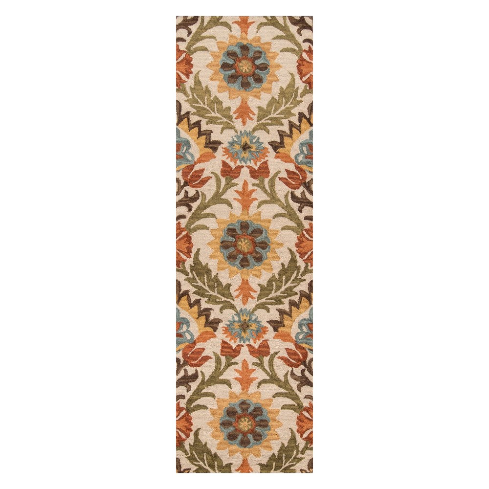 Photos - Area Rug Momeni 2'3"x8' Floral Tufted Runner Gold  