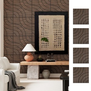 UNISOAR Wood Acoustic Wall Panels-Self-Adhesive 3D Wood Slat Wall Panel-Sound Absorbing Panels for Noise Reducing-Feature Wall Decor for Home & Office - 1 of 4