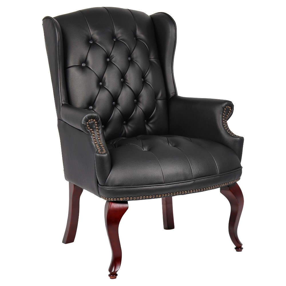 Photos - Computer Chair BOSS Wingback Traditional Guest Chair Black -  Office Products 
