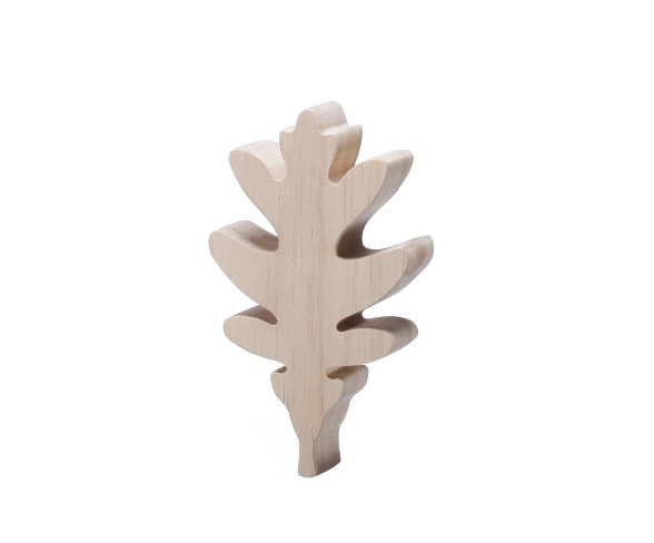 Hand Made Modern Unfinished Craft Oak Leaf - White