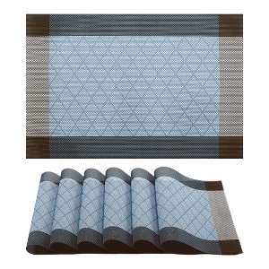 REGALWOVEN Placemats Set of 6 Plastic Placemats for Dining Table Decor Indoor Outdoor Washable Kitchen Table Mat - 1 of 4