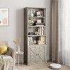 71.4"Tall Bookcase,Industrial Bookcase with Door,Freestanding Farmhouse Bookshelf with Storage Shelves,Home Storage Furniture for Living Room,Bedroom - 4 of 4