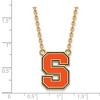 Black Bow Jewelry 14k Yellow Gold Plated Sterling Silver Syracuse Oranges NCAA Necklace 18 Inch - 3 of 4
