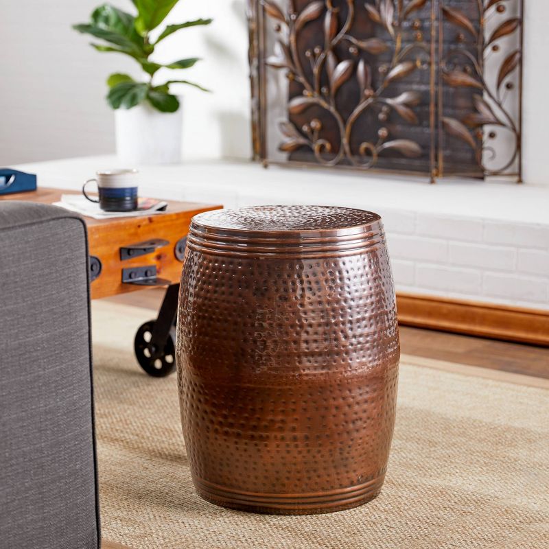 Metal Drum Accent Table Bronze - Olivia & May, 4 of 20