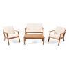 GDFStudio Avacyn Outdoor Acacia Wood 4 Seater Chat Set with Water Resistant Cushions - 2 of 4
