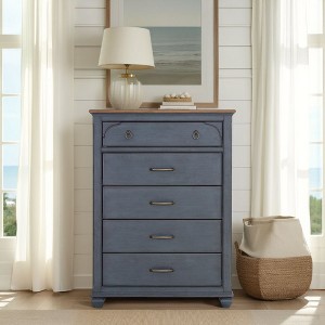 5-Drawer Chest, No Assembly Required, Corduroy Blue Finish - 1 of 1