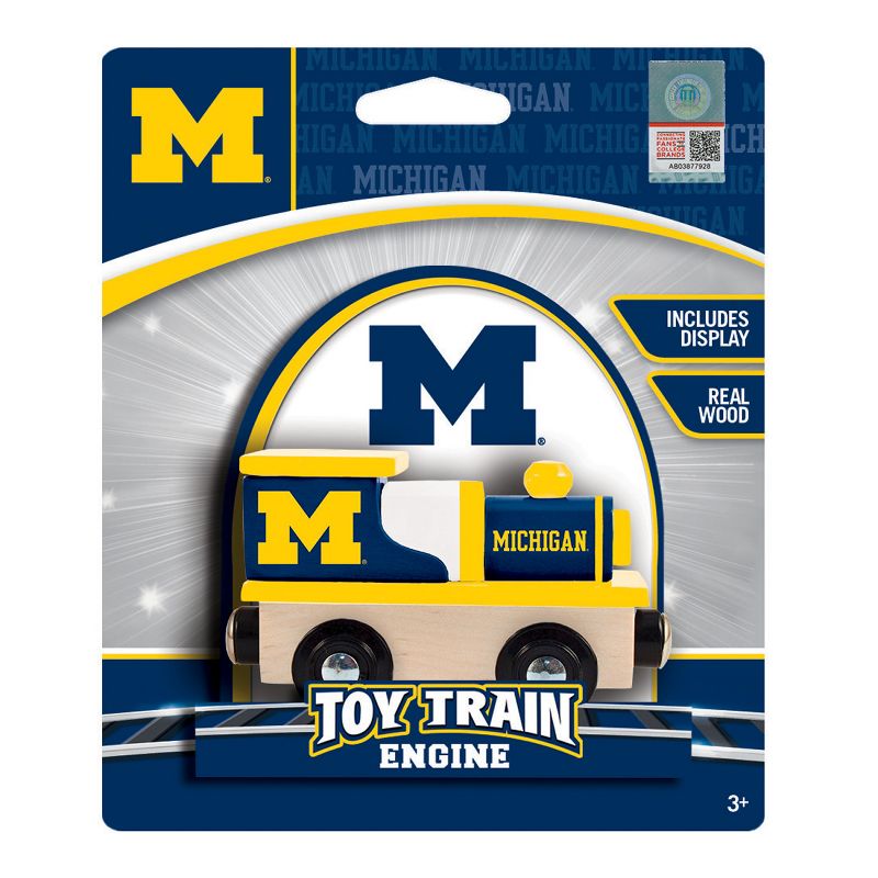 MasterPieces Officially Licensed NCAA Michigan Wolverines Wooden Toy Train Engine For Kids, 3 of 4