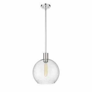 Margo Mid-Century Modern Pendant Light - Sleek White Glass Globe, 100W, Dimmable, Dry Rated - 1 of 4