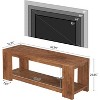 Lantine 63-Inch Solid Wood TV Stand for 55/60/65/75-Inch TV, 2-Tier Media Television Console Entertainment Center for Living Room, Bedroom - 3 of 4