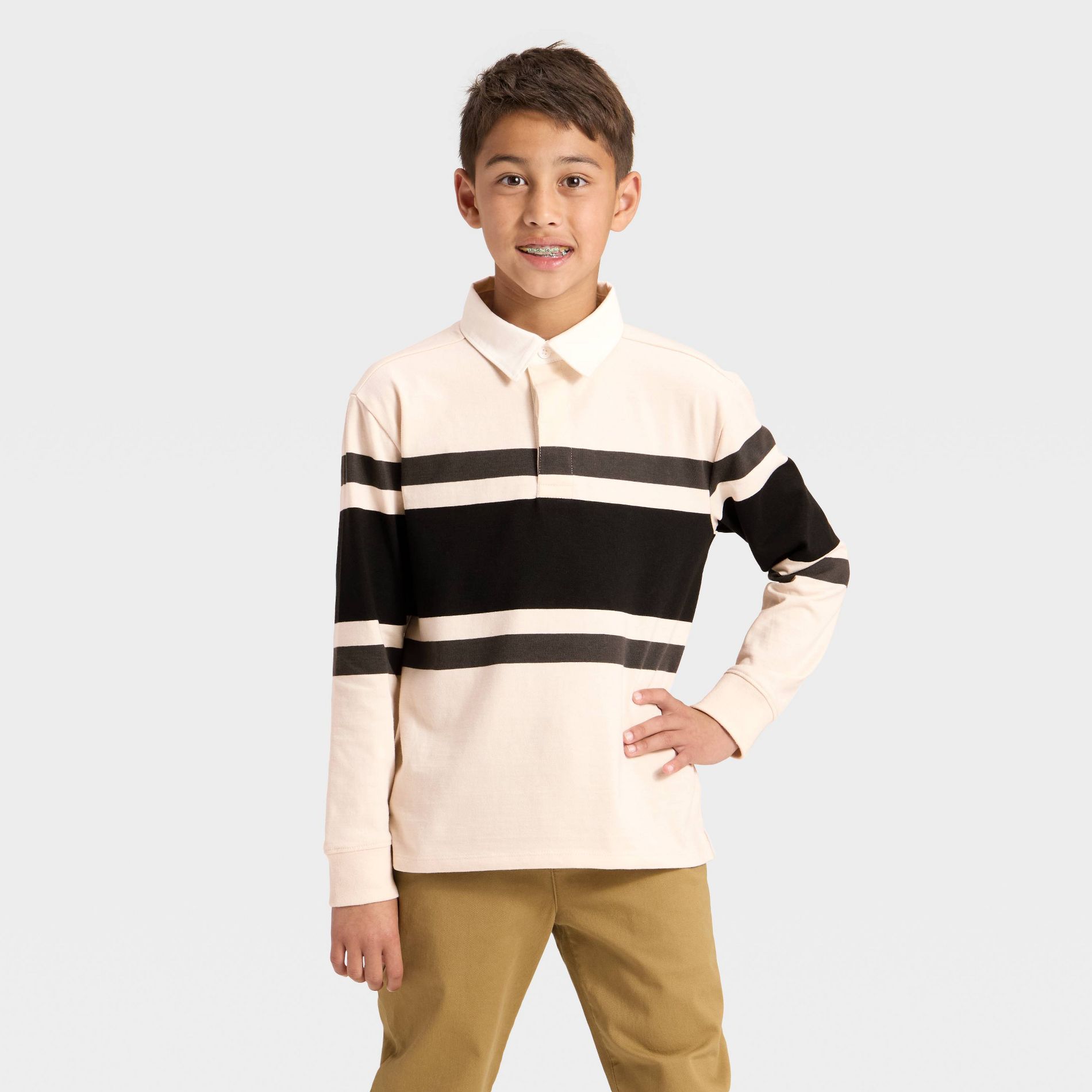 Boys' Long Sleeve Chest Striped T-Shirt - Cat & Jack™