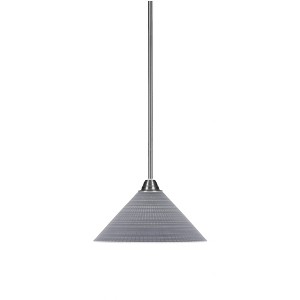 Toltec Lighting Paramount 1 - Light Pendant in  Brushed Nickel with 12" Gray Matrix Shade - 1 of 1