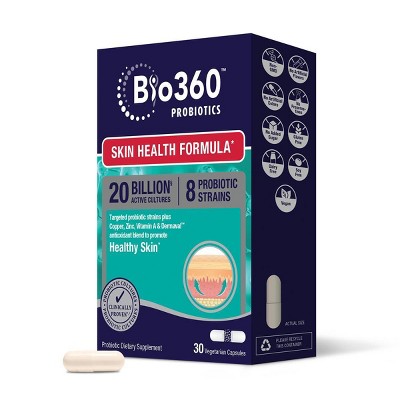 BIO360 Skin Health Formula Vegan Supplements - 30ct