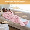 Catalonia Adult Wearable Fleece Blanket Snuggie with Foot Pockets, Super Soft Micro Plush Wrap Blanket Long Robe Loungewear, Cozy Gift for Woman Man - 4 of 4