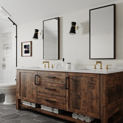 Brushed Gold 8 in. Widespread Double Handle Bathroom Faucet