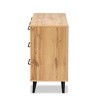 Radley Wood 3 Drawer Sideboard Buffet Oak Brown/Black - Baxton Studio: Mid-Century Storage Console with Shelves - 2 of 4