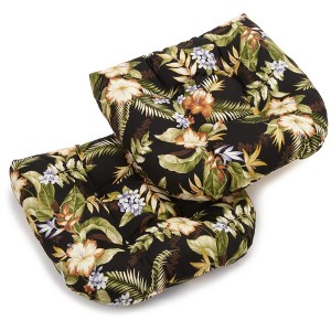 Blazing Needles, 19-inch U-Shaped Outdoor Spun Polyester Tufted Dining Chair Cushion (Set of 2) - 1 of 1