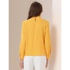 Allegra K Women's Business Casual Stand Collar Chiffon Long Sleeve Blouse - 3 of 4